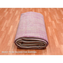 Load image into Gallery viewer, 10&#39;x14&#39;3&quot; Pink Natural Wool Hand Knotted Vertical Ombre Design Oriental Rug FWR450636