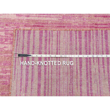 Load image into Gallery viewer, 10&#39;x14&#39;3&quot; Pink Natural Wool Hand Knotted Vertical Ombre Design Oriental Rug FWR450636