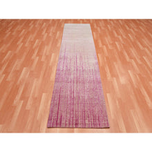 Load image into Gallery viewer, 2&#39;7&quot;x10&#39; Pink Hand Knotted Vertical Ombre Design Natural Wool Runner Oriental Rug FWR450654