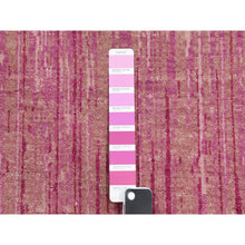 Load image into Gallery viewer, 2&#39;7&quot;x10&#39; Pink Hand Knotted Vertical Ombre Design Natural Wool Runner Oriental Rug FWR450654