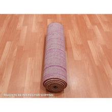Load image into Gallery viewer, 2&#39;7&quot;x10&#39; Pink Hand Knotted Vertical Ombre Design Natural Wool Runner Oriental Rug FWR450654