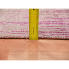 Load image into Gallery viewer, 2&#39;7&quot;x10&#39; Pink Hand Knotted Vertical Ombre Design Natural Wool Runner Oriental Rug FWR450654