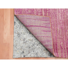Load image into Gallery viewer, 2&#39;6&quot;x6&#39;5&quot; Pink Hand Knotted Vertical Ombre Design Natural Wool Runner Oriental Rug FWR450672