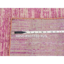 Load image into Gallery viewer, 2&#39;6&quot;x6&#39;5&quot; Pink Hand Knotted Vertical Ombre Design Natural Wool Runner Oriental Rug FWR450672