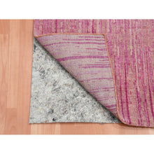 Load image into Gallery viewer, 2&#39;7&quot;x8&#39;3&quot; Pink Hand Knotted Vertical Ombre Design Natural Wool Runner Oriental Rug FWR450678