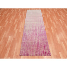 Load image into Gallery viewer, 2&#39;7&quot;x8&#39;4&quot; Pink Vertical Ombre Design Natural Wool Hand Knotted Runner Oriental Rug FWR450684