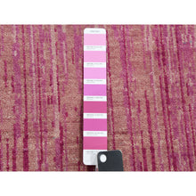 Load image into Gallery viewer, 2&#39;7&quot;x8&#39;4&quot; Pink Vertical Ombre Design Natural Wool Hand Knotted Runner Oriental Rug FWR450684