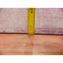 Load image into Gallery viewer, 2&#39;7&quot;x8&#39;4&quot; Pink Vertical Ombre Design Natural Wool Hand Knotted Runner Oriental Rug FWR450684