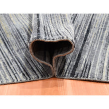 Load image into Gallery viewer, 12&#39;1&quot;x12&#39;2&quot; Gray And Black Hand Knotted Modern Ombre Design Densely Woven Pure Wool Round Oriental Rug FWR450714