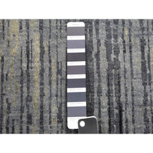 Load image into Gallery viewer, 12&#39;1&quot;x12&#39;2&quot; Gray and Black Hand Knotted Modern Ombre Design Densely woven Pure Wool Round Oriental Rug FWR450714