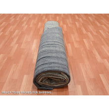 Load image into Gallery viewer, 12&#39;1&quot;x12&#39;2&quot; Gray and Black Hand Knotted Modern Ombre Design Densely woven Pure Wool Round Oriental Rug FWR450714