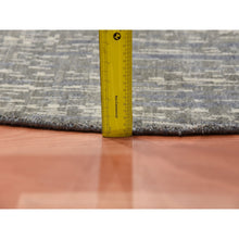 Load image into Gallery viewer, 12&#39;1&quot;x12&#39;2&quot; Gray And Black Hand Knotted Modern Ombre Design Densely Woven Pure Wool Round Oriental Rug FWR450714