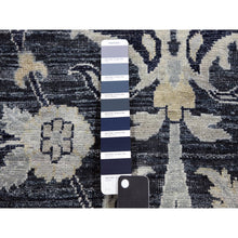 Load image into Gallery viewer, 8&#39;2&quot;x10&#39; Gray-blue Tulip And Large Blossom Design Pure Silk With Textured Wool Hand Knotted Oriental Rug FWR450726