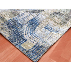 6'x9' The Intertwined Passage, Hand Knotted, Silk With Textured Wool, Oriental Rug FWR450768