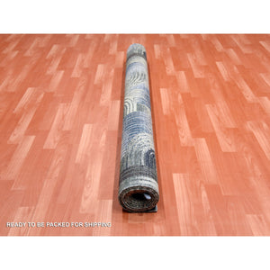 6'x9' The Intertwined Passage, Hand Knotted, Silk With Textured Wool, Oriental Rug FWR450768