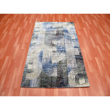 Load image into Gallery viewer, 4&#39;x6&#39;1&quot; THE INTERTWINED PASSAGE, Silk with Textured Wool, Hand Knotted Oriental Rug FWR450786
