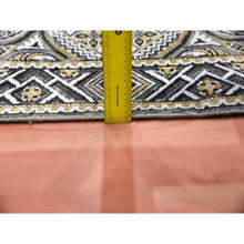 Load image into Gallery viewer, 4&#39;x6&#39;2&quot; Taupe-brown Mughal Inspired Medallions Design Textured Wool And Silk Hand-knotted Oriental Rug FWR450792