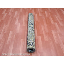 Load image into Gallery viewer, 4&#39;x6&#39;2&quot; Taupe-brown Textured Wool And Silk Mughal Inspired Medallions Design Hand-knotted Oriental Rug FWR450798