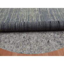 Load image into Gallery viewer, 9&#39;x9&#39;1&quot; Gray And Black Ombre Design Pure Wool Densely Woven Hand Knotted Modern Round Oriental Rug FWR450852