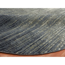 Load image into Gallery viewer, 9&#39;x9&#39;1&quot; Gray And Black Ombre Design Pure Wool Densely Woven Hand Knotted Modern Round Oriental Rug FWR450852