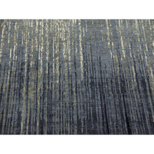 Load image into Gallery viewer, 9&#39;x9&#39;1&quot; Gray And Black Ombre Design Pure Wool Densely Woven Hand Knotted Modern Round Oriental Rug FWR450852