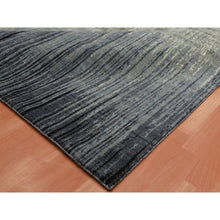 Load image into Gallery viewer, 8&#39;x10&#39;3&quot; Gray And Black Modern Ombre Design Densely Woven Hand Knotted Pure Wool Oriental Rug FWR450864