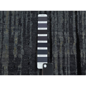 8'x10'3" Gray And Black Modern Ombre Design Densely Woven Hand Knotted Pure Wool Oriental Rug FWR450864