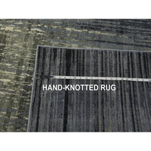 Load image into Gallery viewer, 8&#39;x10&#39;3&quot; Gray And Black Modern Ombre Design Densely Woven Hand Knotted Pure Wool Oriental Rug FWR450864