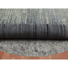 Load image into Gallery viewer, 7&#39;10&quot;x8&#39;1&quot; Gray And Black Pure Wool Densely Woven Hand Knotted Modern Ombre Design Round Oriental Rug FWR450870