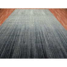 Load image into Gallery viewer, 14&#39;x18&#39;1&quot; Gray And Black Densely Woven Hand Knotted Modern Ombre Design Pure Wool Oversize Oriental RugFWR450900