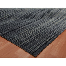 Load image into Gallery viewer, 14&#39;x18&#39;1&quot; Gray And Black Densely Woven Hand Knotted Modern Ombre Design Pure Wool Oversize Oriental RugFWR450900