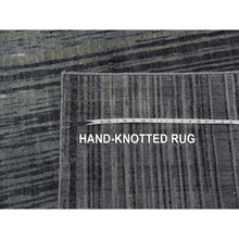 Load image into Gallery viewer, 14&#39;x18&#39;1&quot; Gray And Black Densely Woven Hand Knotted Modern Ombre Design Pure Wool Oversize Oriental RugFWR450900