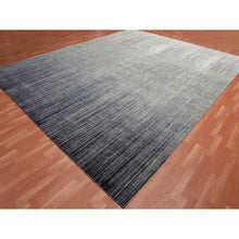 Load image into Gallery viewer, 12&#39;2&quot;x15&#39; Gray And Black, Modern Ombre Design Densely Woven, Pure Wool Hand Knotted, Oversized Oriental Rug FWR450912