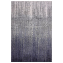 Load image into Gallery viewer, 12&#39;2&quot;x18&#39; Gray and Black, Hand Knotted Modern Ombre Design, Densely Woven Pure Wool, Oversized Oriental Rug FWR450918