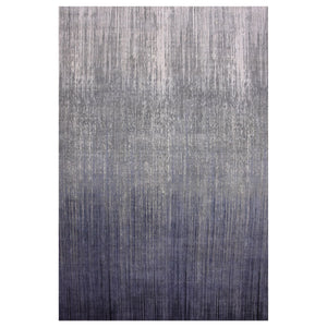 12'2"x18' Gray and Black, Hand Knotted Modern Ombre Design, Densely Woven Pure Wool, Oversized Oriental Rug FWR450918
