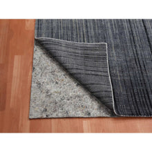 Load image into Gallery viewer, 12&#39;2&quot;x18&#39; Gray and Black, Hand Knotted Modern Ombre Design, Densely Woven Pure Wool, Oversized Oriental Rug FWR450918