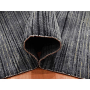 12'2"x18' Gray and Black, Hand Knotted Modern Ombre Design, Densely Woven Pure Wool, Oversized Oriental Rug FWR450918