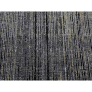 12'2"x18' Gray and Black, Hand Knotted Modern Ombre Design, Densely Woven Pure Wool, Oversized Oriental Rug FWR450918