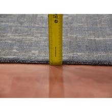 Load image into Gallery viewer, 12&#39;2&quot;x18&#39; Gray and Black, Hand Knotted Modern Ombre Design, Densely Woven Pure Wool, Oversized Oriental Rug FWR450918