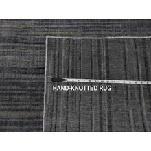 Load image into Gallery viewer, 12&#39;2&quot;x18&#39; Gray and Black, Hand Knotted Modern Ombre Design, Densely Woven Pure Wool, Oversized Oriental Rug FWR450918