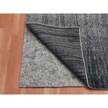 Load image into Gallery viewer, 6&#39;1&quot;x12&#39;1&quot; Gray and Black, Pure Wool Hand Knotted, Modern Ombre Design Densely Woven, Wide Runner Oriental Rug FWR450924
