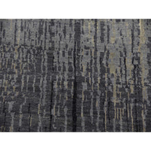 Load image into Gallery viewer, 6&#39;1&quot;x12&#39;1&quot; Gray and Black, Pure Wool Hand Knotted, Modern Ombre Design Densely Woven, Wide Runner Oriental Rug FWR450924
