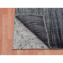 Load image into Gallery viewer, 2&#39;6&quot;x8&#39; Gray And Black, Hand Knotted Modern Ombre Design, Densely Woven Pure Wool, Runner Oriental Rug FWR450942