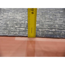 Load image into Gallery viewer, 2&#39;6&quot;x8&#39; Gray And Black, Hand Knotted Modern Ombre Design, Densely Woven Pure Wool, Runner Oriental Rug FWR450942