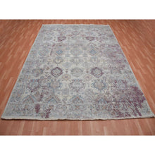 Load image into Gallery viewer, 9&#39;x12&#39; Stone Washed, Hand Knotted Caucasian Gul Motifs, Zero Pile With Distinct Abrash, Distressed And Sheared Down Pure Wool, Oriental Rug FWR450990