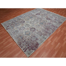 Load image into Gallery viewer, 9&#39;x12&#39; Stone Washed, Hand Knotted Caucasian Gul Motifs, Zero Pile With Distinct Abrash, Distressed And Sheared Down Pure Wool, Oriental Rug FWR450990