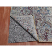 Load image into Gallery viewer, 9&#39;x12&#39; Stone Washed, Hand Knotted Caucasian Gul Motifs, Zero Pile With Distinct Abrash, Distressed And Sheared Down Pure Wool, Oriental Rug FWR450990