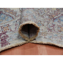 Load image into Gallery viewer, 9&#39;x12&#39; Stone Washed, Hand Knotted Caucasian Gul Motifs, Zero Pile With Distinct Abrash, Distressed And Sheared Down Pure Wool, Oriental Rug FWR450990