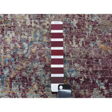 Load image into Gallery viewer, 9&#39;x12&#39; Stone Washed, Hand Knotted Caucasian Gul Motifs, Zero Pile With Distinct Abrash, Distressed And Sheared Down Pure Wool, Oriental Rug FWR450990