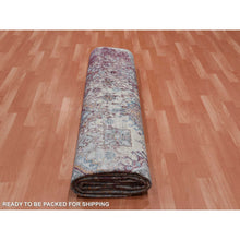 Load image into Gallery viewer, 9&#39;x12&#39; Stone Washed, Hand Knotted Caucasian Gul Motifs, Zero Pile With Distinct Abrash, Distressed And Sheared Down Pure Wool, Oriental Rug FWR450990